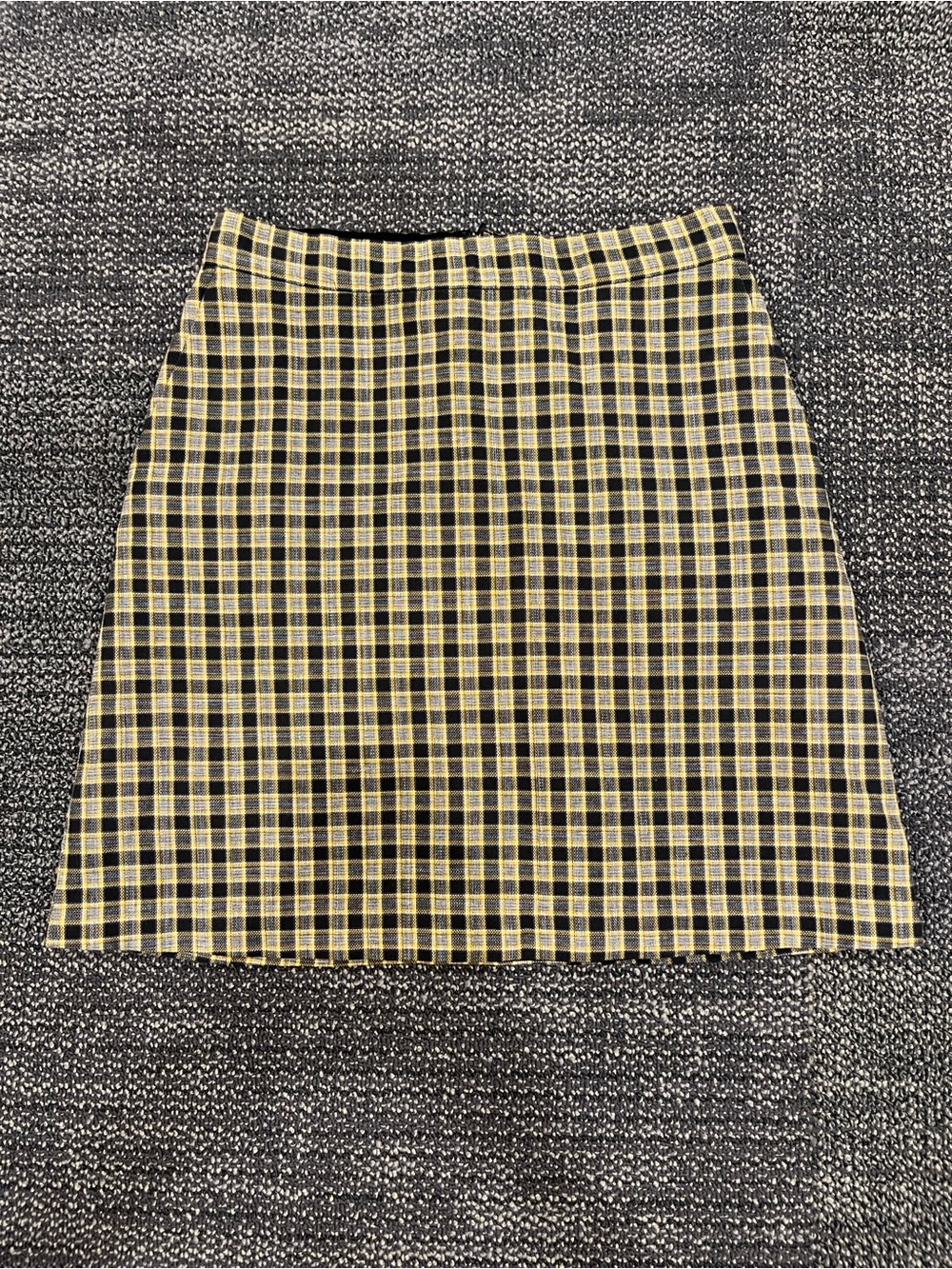 1901 (Nordstrom) A-Line Mini Skirt - Yellow/Black Plaid